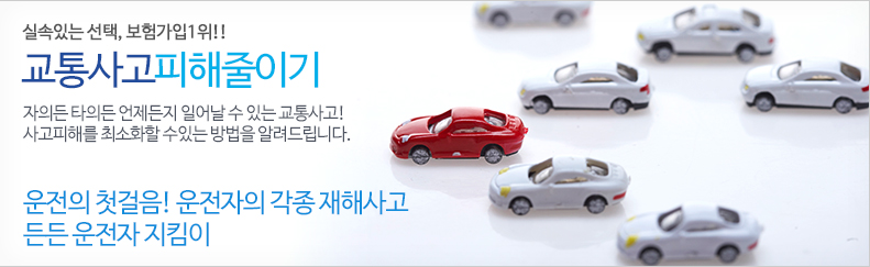 교통사고피해줄이기 - 자의든 타의든 언제든지 일어날 수 있는 교통사고! 사고피해를 최소화할 수있는 방법을 알려드립니다.
